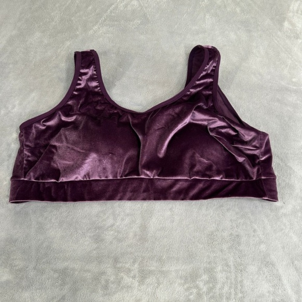 Torrid Curve Womens Plus Size 4‎ Purple Velvet Wireless Bralette Sexy Loungewear